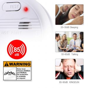 nivel de sonido de alarma en detector de humo
