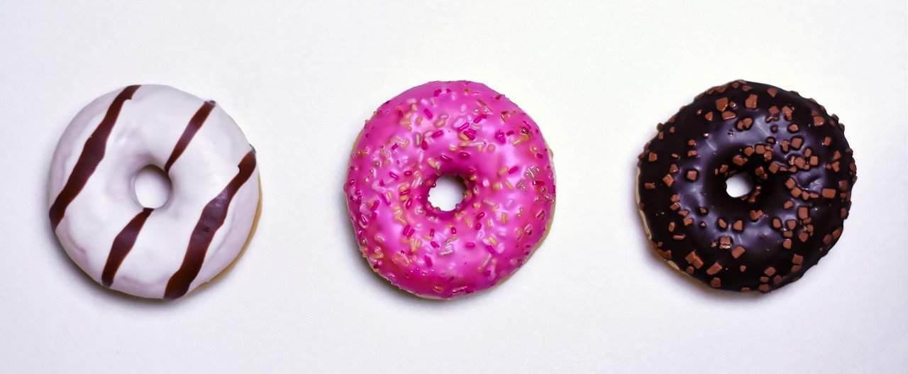 3 donuts de colores